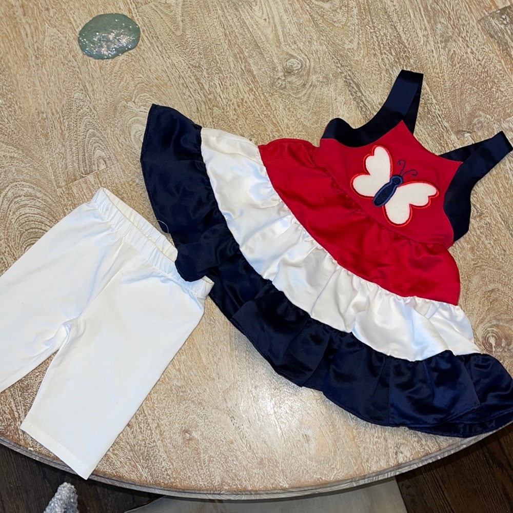 NWT Super cute Emily Rose outfit USA American fourth of July patriotic BUTTERFLY